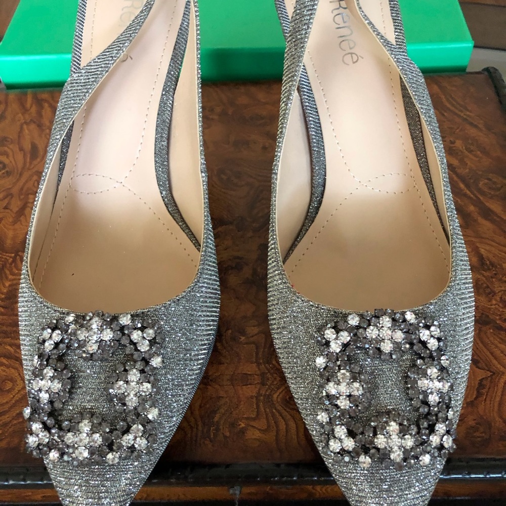 New J. Renee Sparkling dance glitter fabric Shoe